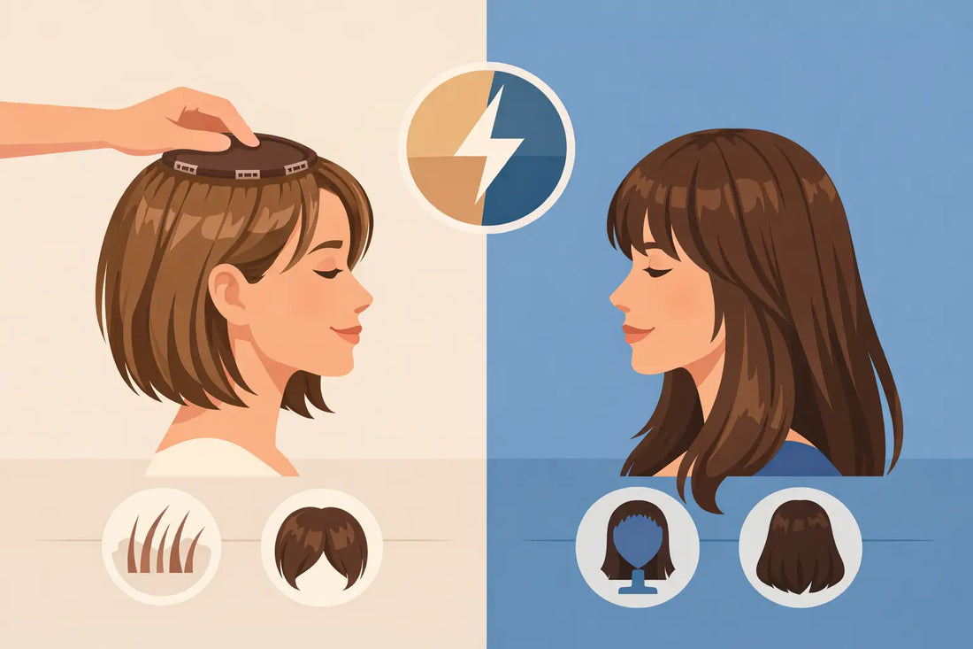 Topper capilar vs peluca: cuál elegir según tu cabello