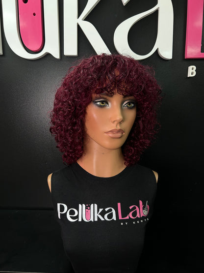 Burgundy Curly Wig