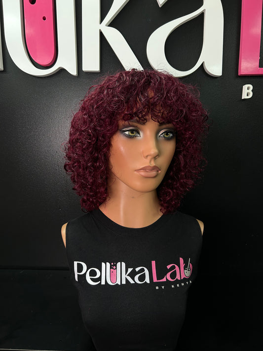Burgundy Curly Wig